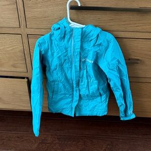 Columbia Turquoise Hooded Rain Jacket